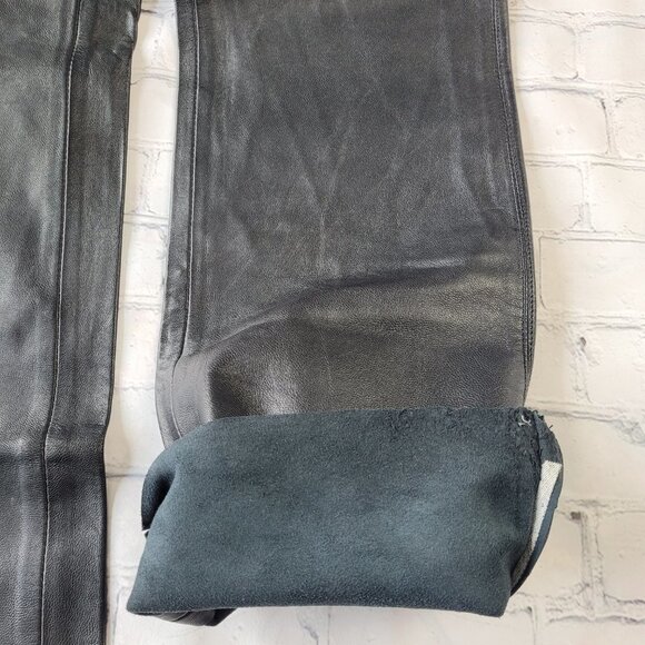 Express women’s black 100% leather bootcut pants size 5/6 - Picture 10 of 11